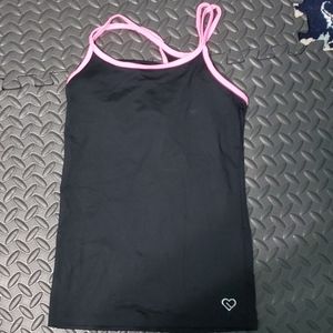 Exercise top with built in lining bra